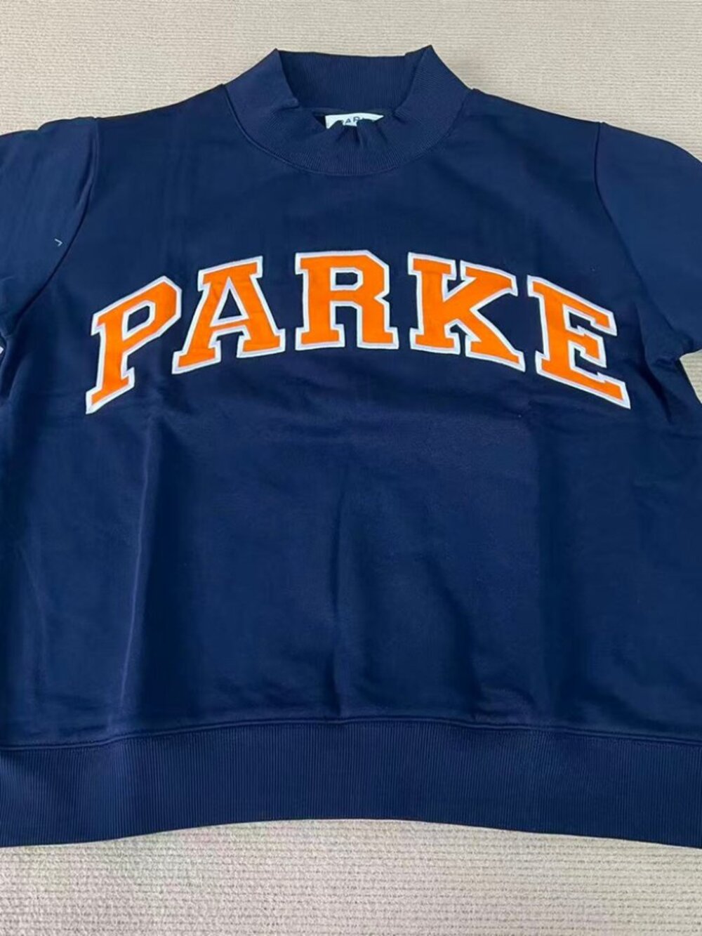 Parke Navy Orange Varsity Sweatshirt L/XL